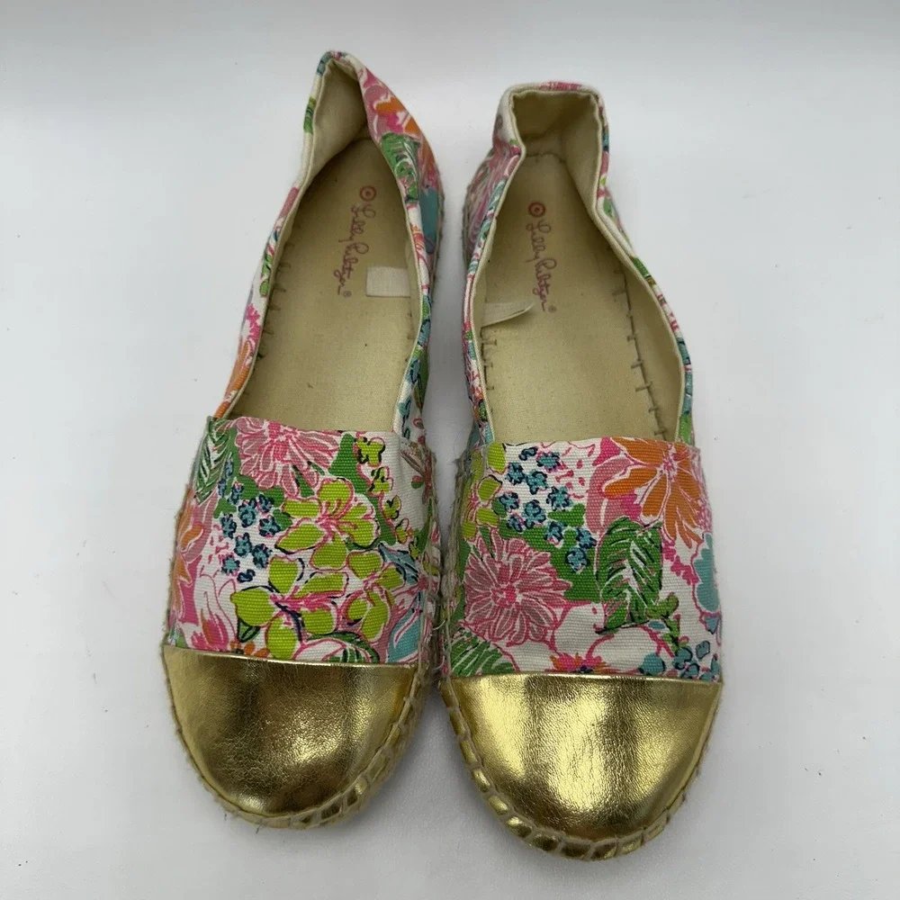 Lilly Pulitzer For Target Espadrille Flats Nosey Posey Size 9.5‎ Shoes